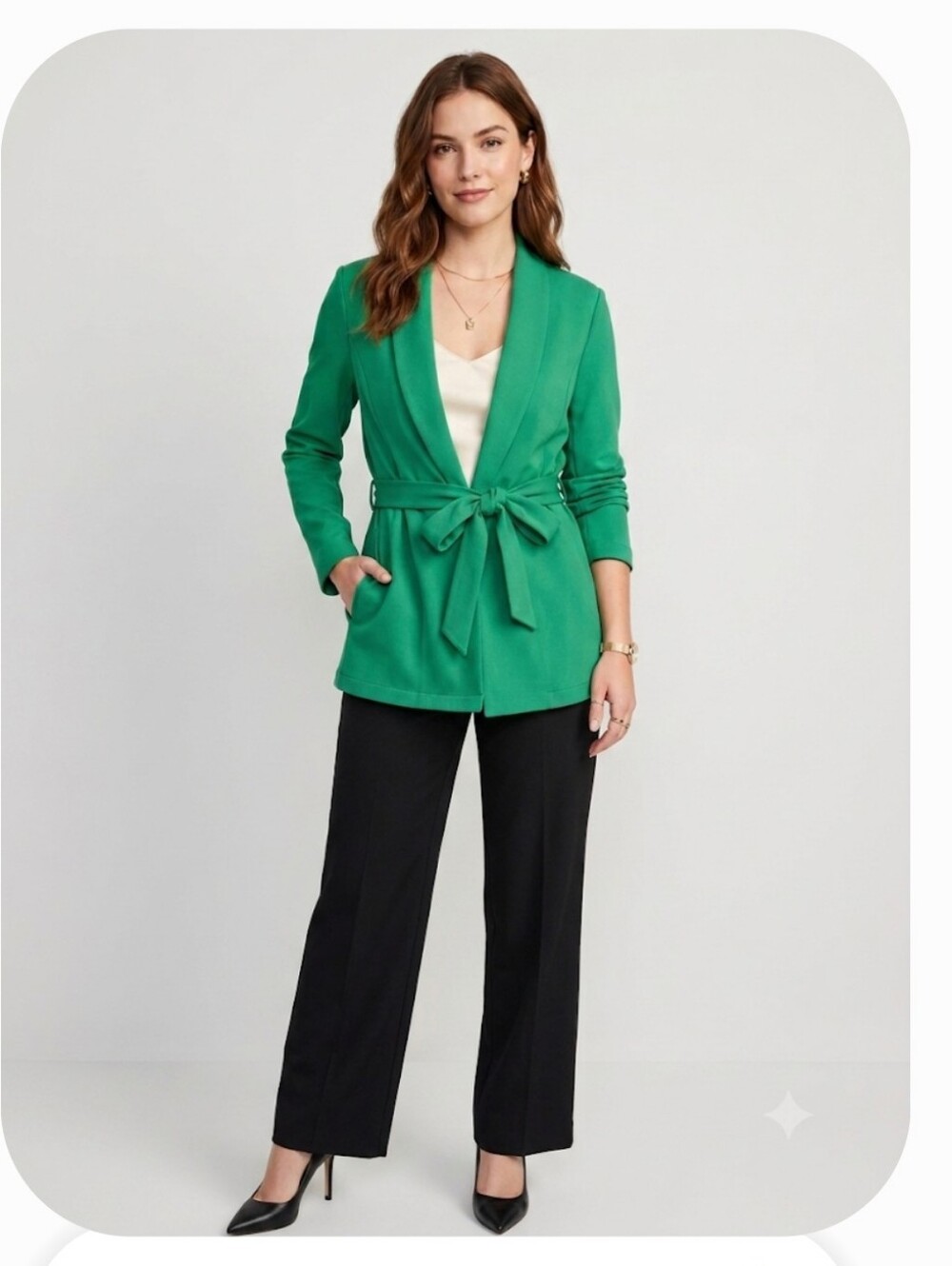 NWOT Girl With Curves Tie Blazer Jacket Top S Bold Minimalist City #8100